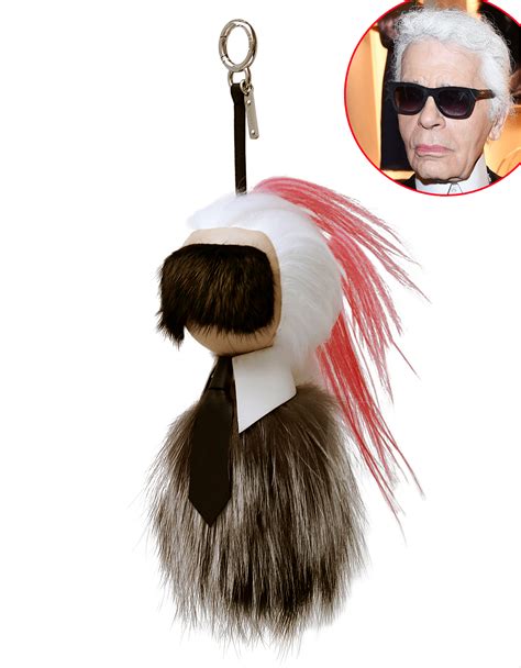 fendi fur keychain karl lagerfeld|fendi luggage keyring.